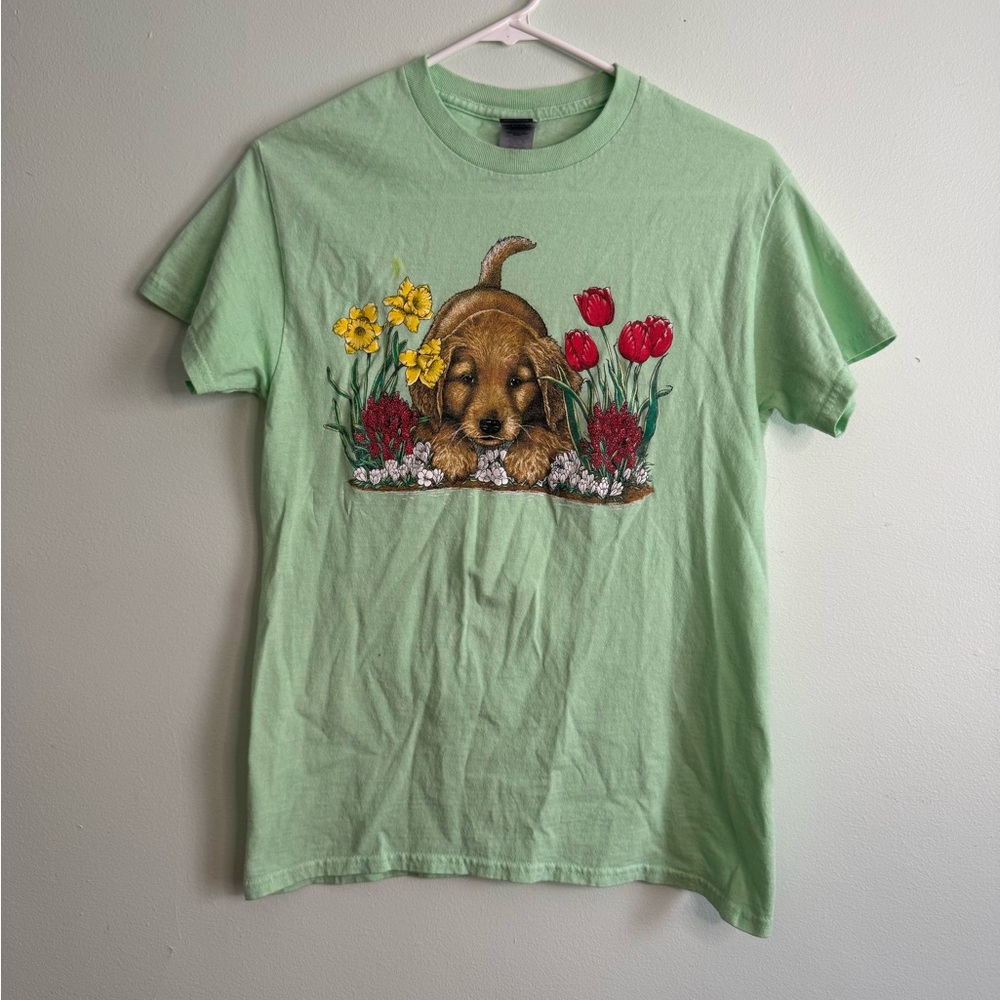 Vintage Dog Graphic T-Shirt (S)